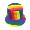 Sombrero de Pescador Plano de Doble Cara Usable de Colores Arcoíris Nuevos Estilos Japonés y Coreano Todo Fósforo para Hombres y Mujeres Protector Solar Sombrilla Sombrero de Cubeta de Siete Colores