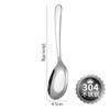 Cuchara de acero inoxidable 304, cuchara de fondo plano grueso, cuchara cuadrada creativa para el hogar, cuchara de postre china, cuchara de sopa para estudiantes