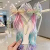 Tranças com Laço Colorido Destaque para Cabelo Infantil, Presilhas Coloridas Trançadas para Meninas, Novos Acessórios de Cabelo Gradientes 2025 para Menininhas
