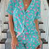 Pijama de Mujer Nuevo de Verano 2026 Seleccionado Cuidadosamente, Conjunto Casual de Ropa de Casa con Cuello Solapa Manga Corta y Pantalones Cortos Estilo Europeo y Americano