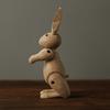 Artesanía de Madera Minimalista Nórdica Figura de Animal Conejo Articulado Muñeco Tallado en Madera Regalo Favorito de Novia Decoración
