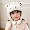 Chapéu de Proteção Auricular de Ursinho para Bebê Inverno com Pelúcia Grossa Chapéu de Pelúcia para Meninos Meninas Bebê Fofo à Prova de Vento Quente Chapéu Lei Feng