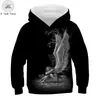 Outlet de fábrica una generación de Europa y Estados Unidos Nuevo holgado impresión digital 3D de gato negro moda ropa para niños suéter sudadera con capucha