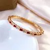 Pulsera Hueso de Serpiente Completa de Diamantes en Forma de Serpiente Baojia con Nácar Blanco y Ágata Roja, Pulsera de Lujo Ligero para Hombres y Mujeres, Pulsera de Pareja, Estilo Lujo Ligero