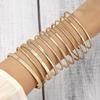 Pulsera Ins Europea y Americana Transfronteriza para Mano Joyería Rombo Trenzado Brillante Juego de 6 Piezas Pulsera Punk Asimétrica Juego al por Mayor