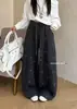 Pantalones de pierna ancha con pedrería de arroz pegajoso para mujer, novedad Otoño/Invierno, de cintura alta, adelgazantes, de cachemira, de moda, con cordón de dibujos animados, holgados, casuales