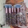Novo saco de cebola chalota em pó 7 tributários conjunto de pincéis de maquiagem cabo de cristal pincel para pó solto blush conjunto completo de ferramentas de maquiagem atacado