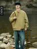 Chaqueta de Trabajo con Cuello Alto para Hombre Enbu, Estilo Coreano de Moda, Color Sólido, Holgada, Versátil, Informal, Chaqueta de Béisbol