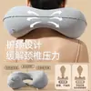 Almohada inflable de viaje portátil en forma de U para el cuello para coche y avión, almohada en forma de U tipo presión, protección para el cuello, artefacto de viaje, almohada para el cuello
