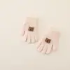 Guantes infantiles de dibujos animados, cómodos para niños de 3 a 8 años, guantes infantiles de punto cálidos y resistentes al frío, a prueba de viento para exteriores, con dedos separados