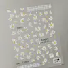 Adesivos de Unha Margarida Branca 5D Em relevo Estéreo Margarida Fresca Adesivos de Unha DIY Acessórios Estilo Ca