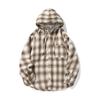 Camisa Longa com Capuz Xadrez Contrastante Retro para Homens 26 Nova Estação Primavera Casual Americano Solta Jaqueta Camisa de Casal