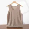 2025 Nuevo Estilo Cuello en U Liso Cachemir Hombres Chaleco de Punto Sin Mangas Ropa Interior Cómodo Agradable a la Piel Jersey