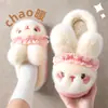 Lindas Pantuflas de Algodón de Conejo para Mujer, Nuevo Estilo Otoño/Invierno 2026, Pantuflas de Felpa Cálidas Antideslizantes con Suela Suave para el Hogar
