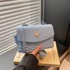Bolsas para Mulheres 2024 Nova Moda Outono Cor Sólida Versátil Bolsa de Mão Bolsa de Ombro Transversal Pequena Bolsa Quadrada Luxo Leve Feminino