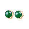 Pendientes de jade hetiano sencillos y ligeros de lujo para mujer, elegantes y a juego con cuentas redondas de calcedonia, diseño de nicho, joyería para los oídos.