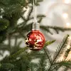 Bolas de Navidad de Plástico Más Vendidas Transfronterizas Colgantes Luminosos para Árbol de Navidad Colgantes de Bola Decorativos Electroplateados con Bombilla Colgantes de Bola