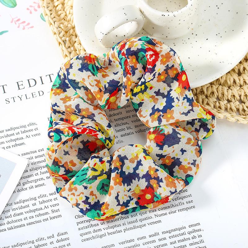 智贝详情图_4大肠发圈ins韩国碎花雪纺发绳日系蝴蝶结小清新