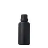 Botella Roll-On de Aceite Esencial Negra Vidrio Opaco Cabezal Roller Gotero Portátil Tapa Antirrobo Botella Tamaño Viaje Cosméticos Sérum