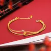 Pulseira Meia Argola Color Dourada com Lagarta para Mulheres, Nova Corrente de Pulseira Estilo Chinês Assimétrico Céu Estrelado, Acessório de Pulseira Brilhante