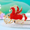 Chaveiro Pegasus de Strass Pingente de Bolsa Criativo Anel de Chaveiro de Metal Diamante Pônei Ano do Zodíaco Presente