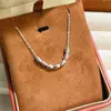 Collar de plata pura s925 con colgante de oliva de siete cuentas, collar de plata liso, pulsera de cuentas pequeñas, pendientes, joyería versátil de lujo ligero para mujer