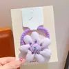 Lazo para el pelo de tela con forma de corazón y flor para niños, Cuerda para el pelo de bebé, Banda elástica de alta elasticidad, Lazo para moño, Accesorio para el pelo de niñas