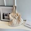 Bolso de Paja Playa Rayas Negras 2025 Nuevo Casual Verano Bolso de Hombro Moda Bolso Tote Bolso Versátil Mochila para Mujer