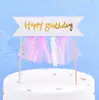 Decoração de Bolo Rosa Choque Plug-in Menina Menina Lua Cheia Aniversário Sobremesa Cartão Princesa