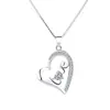Collar Colgante Corazón de Amor de Plata de Ley S925 Estilo Ins con Letra en Forma de Corazón Cadena Clavicular Pequeña Hueca para Mujer