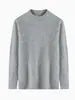 Suéter de Tricô Masculino Gola Redonda 100% Lã Nova Outono/Inverno Manga Longa Cor Sólida Suéter Top de Lã Macia