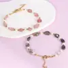 Pulseira de Pedra Natural Super Popular para Mulheres, Pulseira Versátil de Nicho de Alto Padrão, Nova Pulseira Doce de Contas