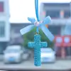 Colgante personalizado transfronterizo para interior de coche para hombres y mujeres, decoración de espejo retrovisor, cruz incrustada de diamantes, accesorio de moda de alta gama para coche, regalo