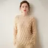 Suéter de punto de cachemira para mujer, versátil, estilo casual, calado, jersey holgado, top de suéter de nicho de moda