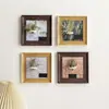 Marco de fotos magnético creativo para plantas de aire, marco de fotos retro para escritorio, pared interior, forma cuadrada, 5 pulgadas