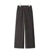 Pantalones rectos de pierna ancha de alta gama y corte slim para mujer, nuevo estilo otoño e invierno 2026, pantalones para mujeres de mediana edad y mayores, cintura elástica, pantalones de pierna ancha de color liso
