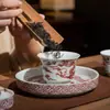 Jingdezhen antiguo barro nieve cubierta cuenco taza de té hogar Kung Fu Sancai cuenco de té juego de té traje fábrica al por mayor