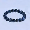 Ágata Azul Natural Negro Brillante Redondo Suelto Cuentas Azul Diablo Material para Joyería Hecha a Mano DIY Pulsera Multi-Tesoro Accesorios