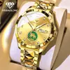 Relógio Mecânico Totalmente Automático da Marca Weibaolong para Homens, Aço Tungstênio, Calendário Duplo, Diamantes Reais, Ouro Real, Relógio Masculino à Prova d'Água para Negócios