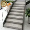 Baldosas Doradas para Peldaños de Escaleras para Casas de Autoconstrucción y Villas, Baldosas para Peldaños Integradas con Borde Curvo y Ranuras Originales, Baldosas Antideslizantes para Peldaños de Escaleras