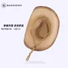 Sombrero de Vaquero Occidental, Estilo Étnico Retro, Sombrero de Jazz Transfronterizo Europeo y Americano, Sombrero de Paja de Verano con Protección Solar