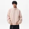 Jaqueta de trabalho estilo americano tie-dye em couro PU para homens, coleção de outono, moderna, com um toque sofisticado e retrô, e um visual cool e rebelde