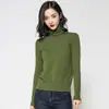 Suéter de Cuello Alto de Punto Corto con Cuello de Pila, Camiseta Básica de Color Puro para Mujer, Estilo Coreano, Manga Larga, para Otoño e Invierno