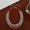 Collares de Múltiples Capas con un Toque de Lujo, Cadena para Clavícula con Pedrería, Accesorio Sencillo y Elegante para Vestido de Noche, Regalo para el Día de la Madre