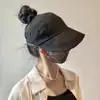 Sombrero de pescador a rayas estilo coreano para mujer, primavera y verano, sombrero para el sol para exteriores, versátil, hace que la cara se vea más pequeña, sombrero de protección solar