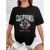 Camiseta Cross-Border 180Gcalifornia Camiseta de Algodão Moda Casual Hig