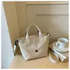 Bolso de Mano Simple Transfronterizo Bolso Pequeño para Mujer Nuevo Estilo Coreano Casual Bolso Cubo de Lona Elegante Versátil Bolso de Hombro Cruzado