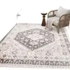 Alfombra Retro Persa de Pelo Corto Imitación Cachemir para Hogar Sala de Estar Fácil Cuidado Alfombra Completa Hotel Manta Decorativa