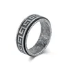 Anillo Giratorio de Acero Titanio con Patrón de la Gran Muralla Retro Explosiones Transfronterizas de Amazon Anillo de Dedo Descompresor con Patrón de Forma para Hombres