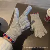 Colección de Guantes Tejidos para Adultos, Estilo Coreano, Cálidos y Lindos, Guantes de Forro Polar para Mujer Otoño e Invierno, Compatibles con Pantalla Táctil